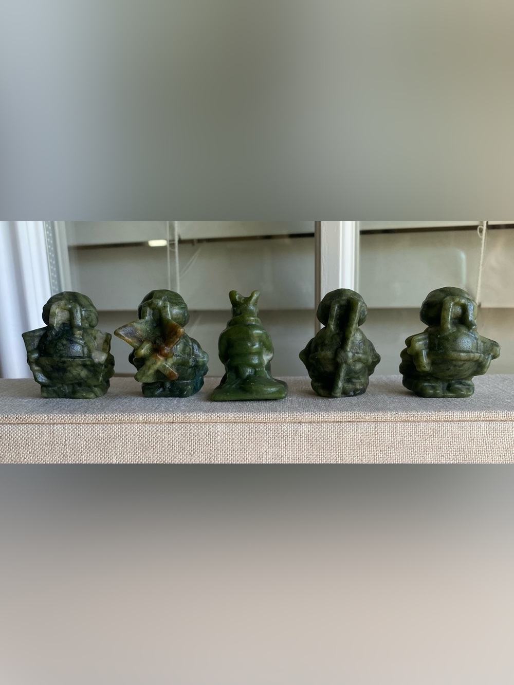 Cowabunga! 🐢 Carved Jade Teenage Mutant Ninja Turtles Complete 5-Piece Set - Picture 7 of 11